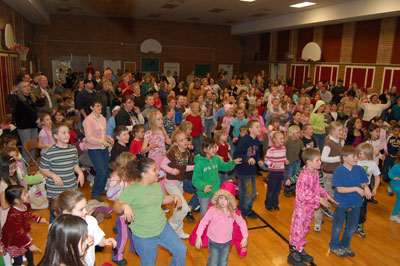 gym full of dancing kids